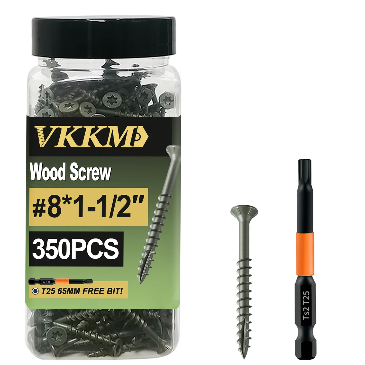 

VKKM #8*1" Torx Drive Deck Screws 400Pcs – Eco-Friendly Packaging, Professional Builder Approved