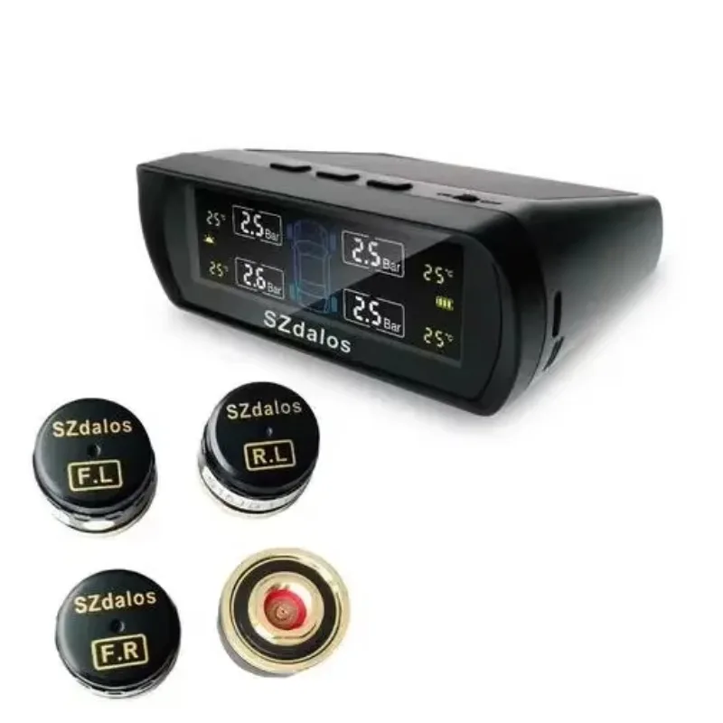 NUOVO Disponibile Smart car TPMS sistema di monitoraggio della pressione dei pneumatici orologio digitale solare display LCD pressione dei pneumatici temperatura sicurezza ala