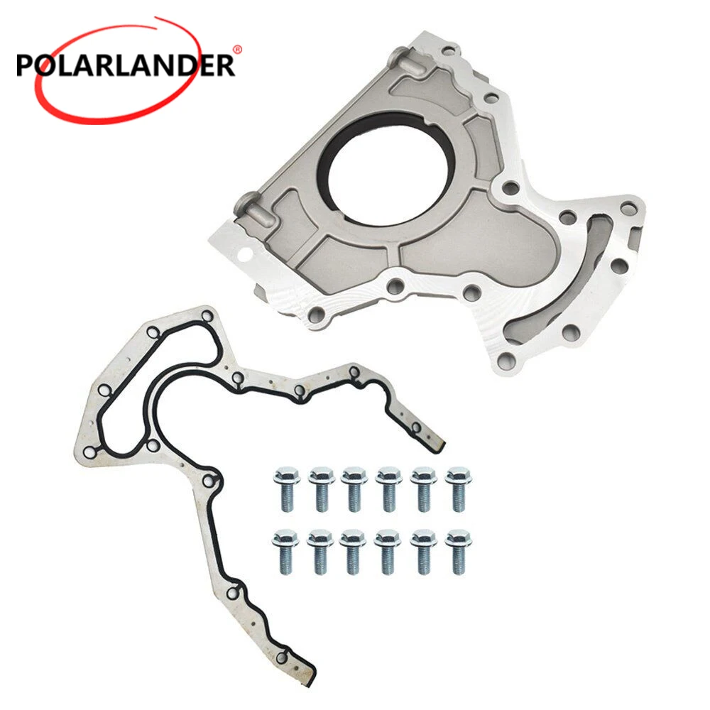 12633579 12639250 Rear Main Seal Cover Assembly Durable Metal Differential Cover for Buick Cadillac Hummer Pontiac V8 Engine