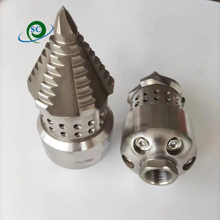 CS جذور الضغط العالي قطع استنزاف تنظيف فوهة 170L أنابيب الصرف الصحي الدوارة غسل فوهة