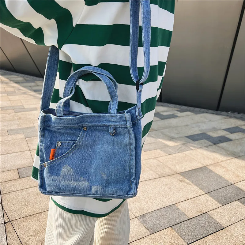 Denim bag Crossbody Bags Youth Fashion Jean Casual Small Mini Square Ladies Shoulder Bag Women Messenger Bags