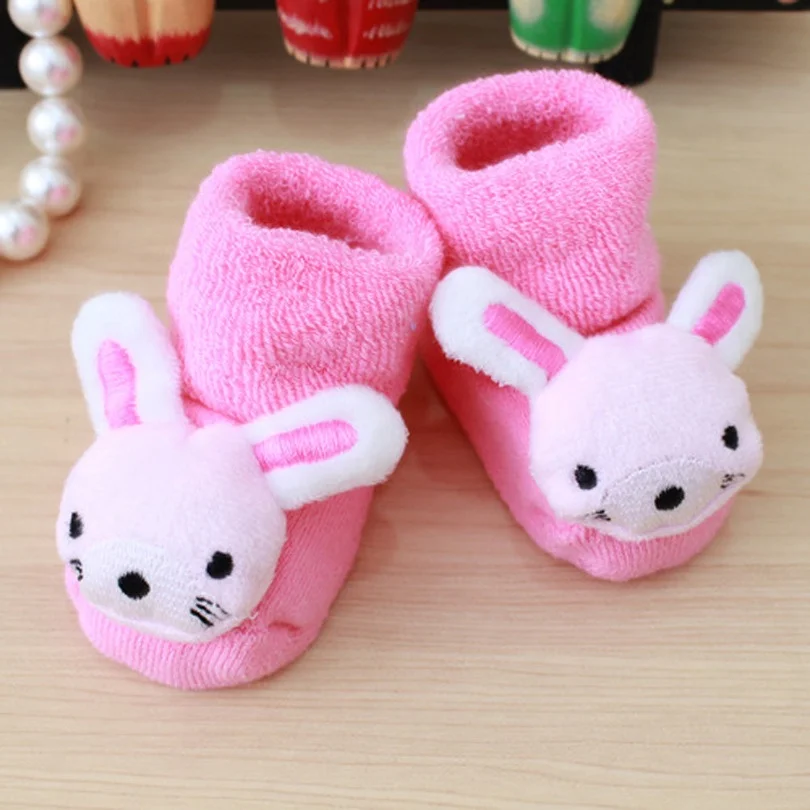 Cartoon Newborn Kids Baby Girls Boy Anti-Slip Warm Toddler Socks Slipper Shoes Boots for 0-12 Months Baby Soft Warm Infant Socks