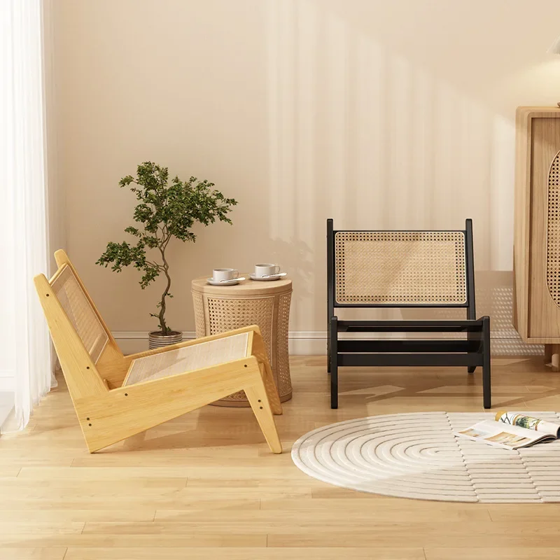 

Leisure chair, bedroom, single sofa chair, creative homestay lounge chair, ancient wabi sabi wind rattan woven chair, new kangar