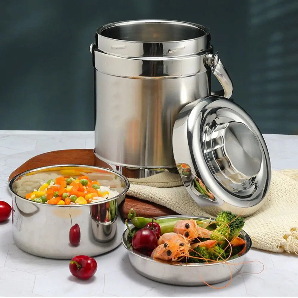 

1.3/1.9L Thermos Lunch Box Stainless Steel Large Capacity Insulated LunchBox with Handle Leakproof Workers Meal Box Travel