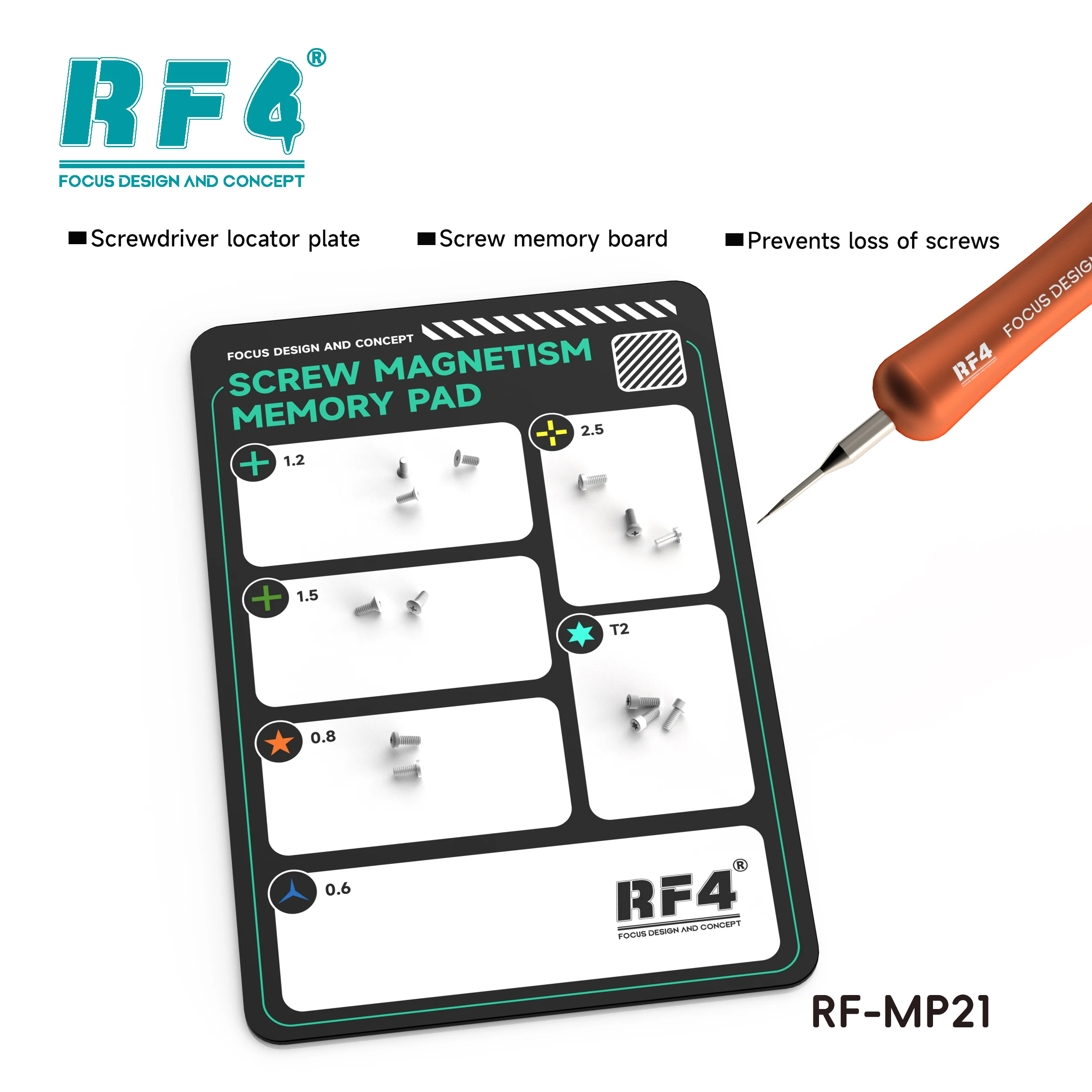 แผ่นรองแม่เหล็กนุ่ม RF4 RF-MP21 สำหรับเก็บสกรูซ่อมโทรศัพท์มือถือ คอมพิวเตอร์ และแท็บเล็ต