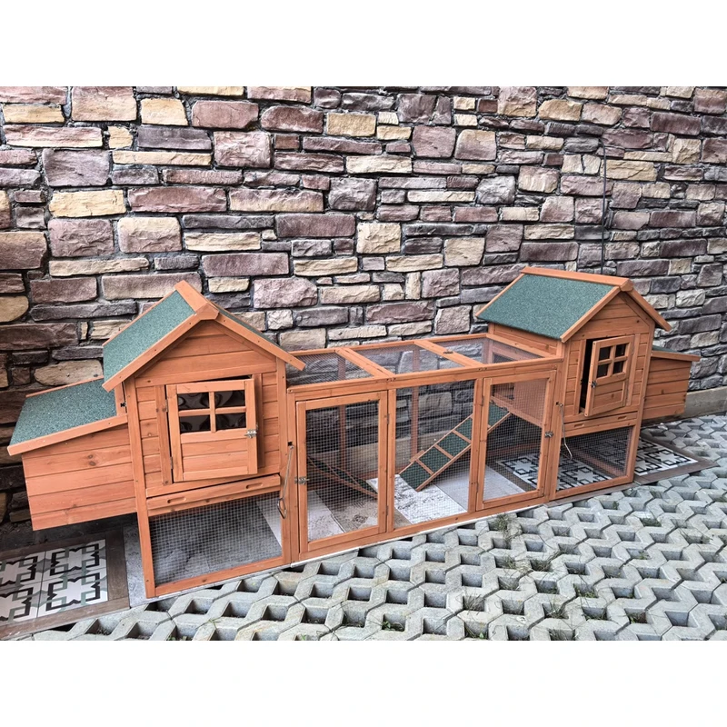 Easy Clean Large Outdoor Wooden Chicken Coop Durable Spacious Hen House Poultry Breeding Farm Animal Cage