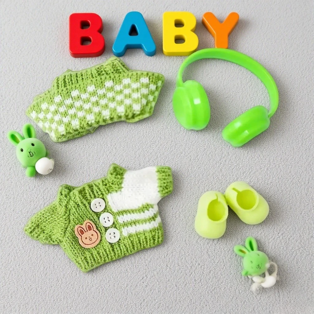 

17cm Cute Mini Plush Doll'S Clothes Outfit Accessories For Korea Kpop Exo Labubu Idol Dolls Sweater Clothing DIY Kids Girl Gift