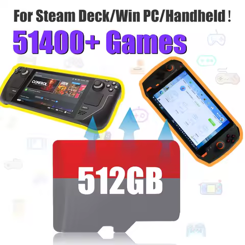 Batocera TF/Game Card Prefect for Steam Deck/WIN600 Handheld Game Console/PC 512GB With 51400 Games for PS3/PS2/PS1/WII/N64/MAME