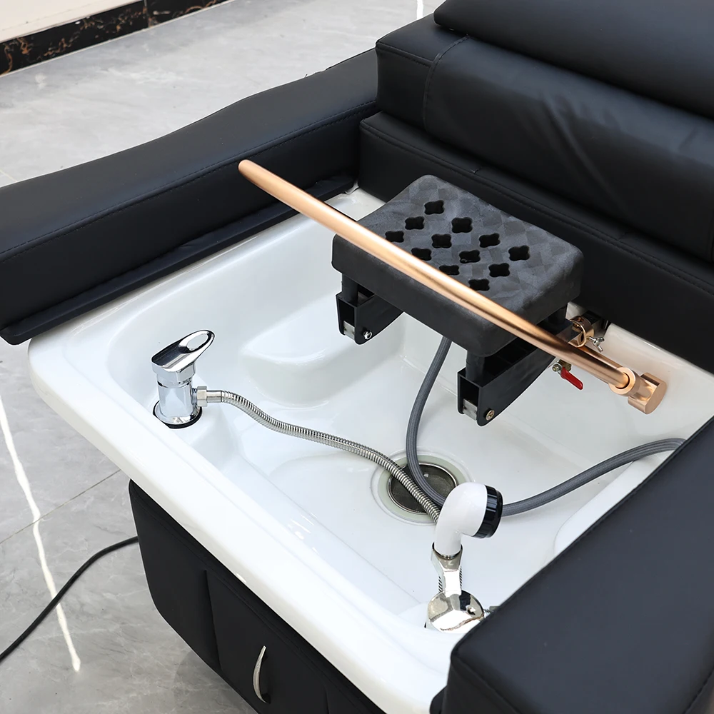 Heiß begehrtes Kopf-SPA-Salon-Haarwaschbett, Shampoo-Bett, Thai-Massagetisch, Friseur-Gewerbemöbel mit Fußbadbecken – Detail 18