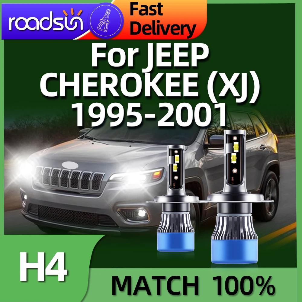 

2PCS New LED 6000K H4 Car Headlight Bulbs CSP Chip High Bright For JEEP CHEROKEE (XJ) 1995 1996 1997 1998 1999 2000 2001