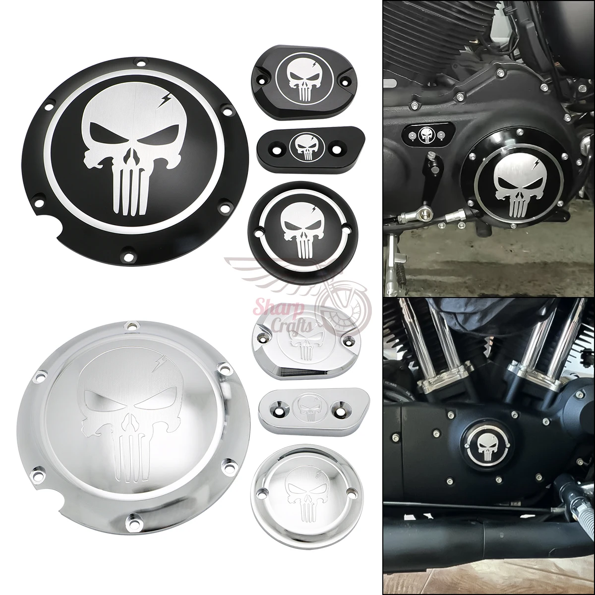 Motorcycle Parts Derby Timer Clutch Timing Covers Master Cylinder Chain Inspection Cover For Harley Sportster Iron XL883 XL1200