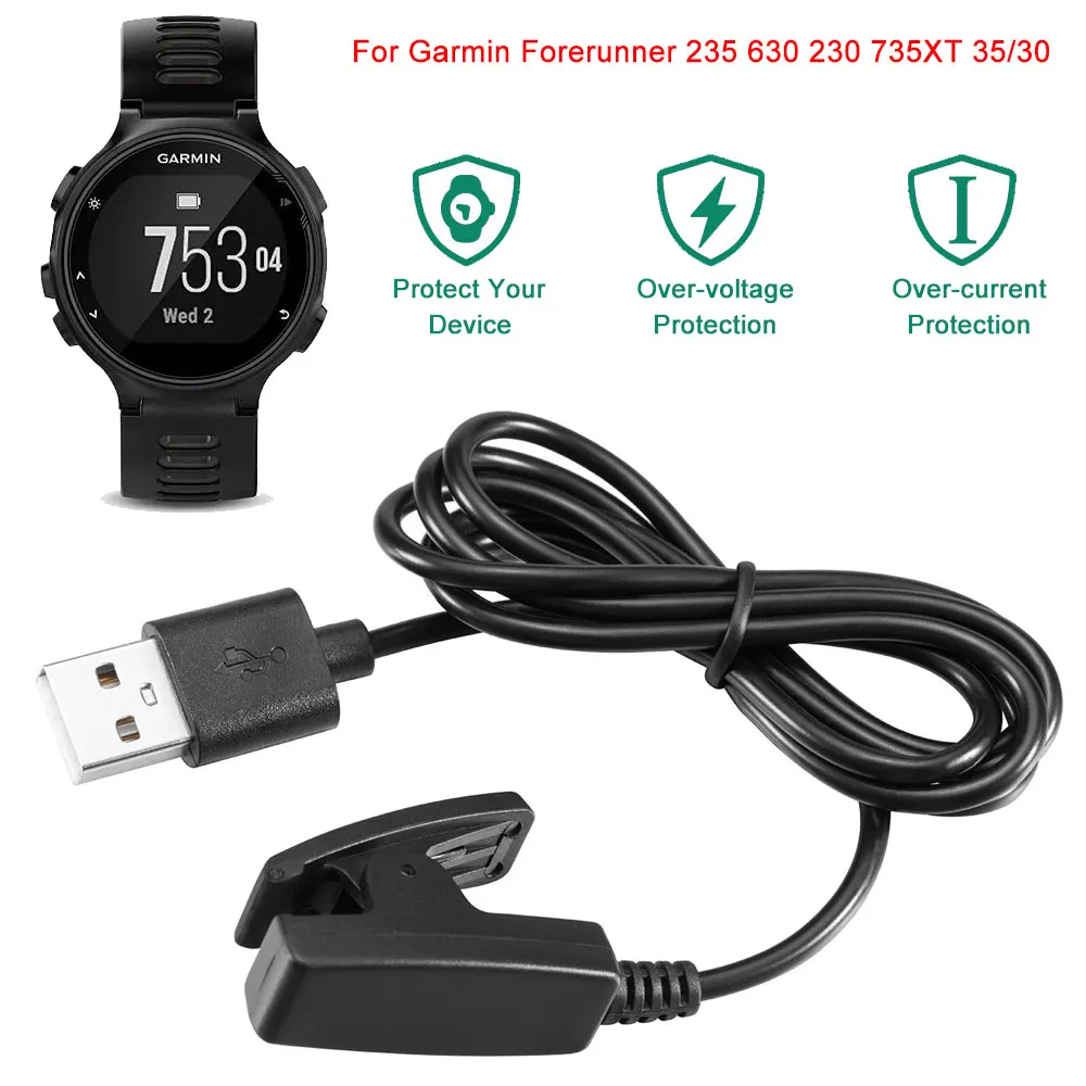 Cabo de carregamento usb para garmin forerunner 235 630 230 735xt 35 30 carregador banco de dados para garmin carregador forerunner foreathlete 35j