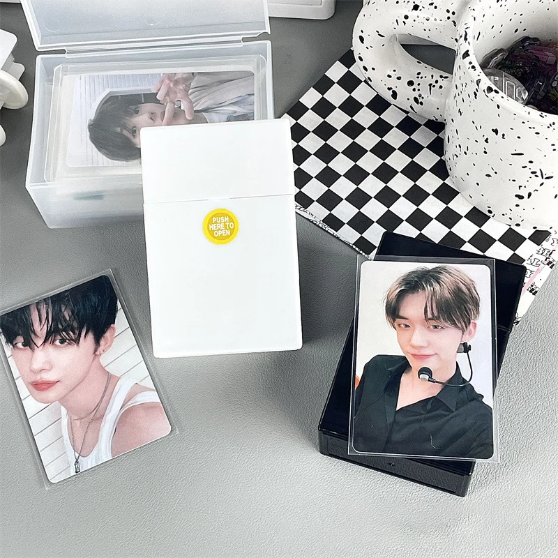 1pcs Square Photocard Holder Photo Album Plastic Storage Box Diy Picture Case Storage Name Card ID Collection Container