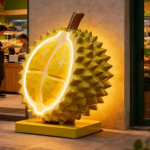 *Customization Fiberglass Sculpture 3d Resin Sculpture Artwork Durian Landmark Advertising Board Sculpture