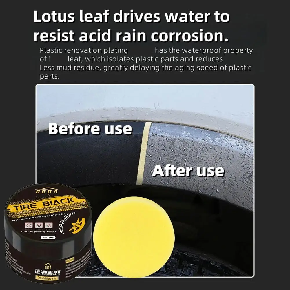 

Tire Renewal Wax, Long-lasting Tire Gloss, Shiny Black, To Tire And Prevent Cracking/aging And The Protects Enhances Appear F4Y1