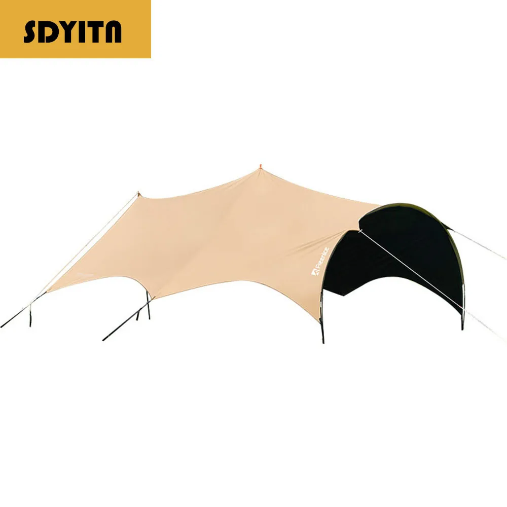 

Large Black Vinyl Canopy Tent for Outdoor Camping with Sunshade and Rain Protection Spacious Outdoor Shelter