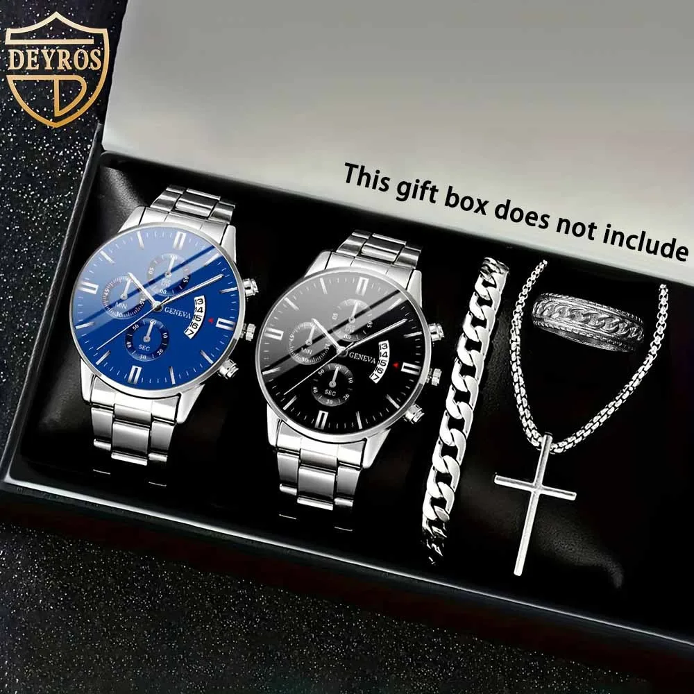 

5 pcs/set of casual fashion quartz watch set, two watches, three pieces of wear jewelry, wear comfortable, fashion accessories