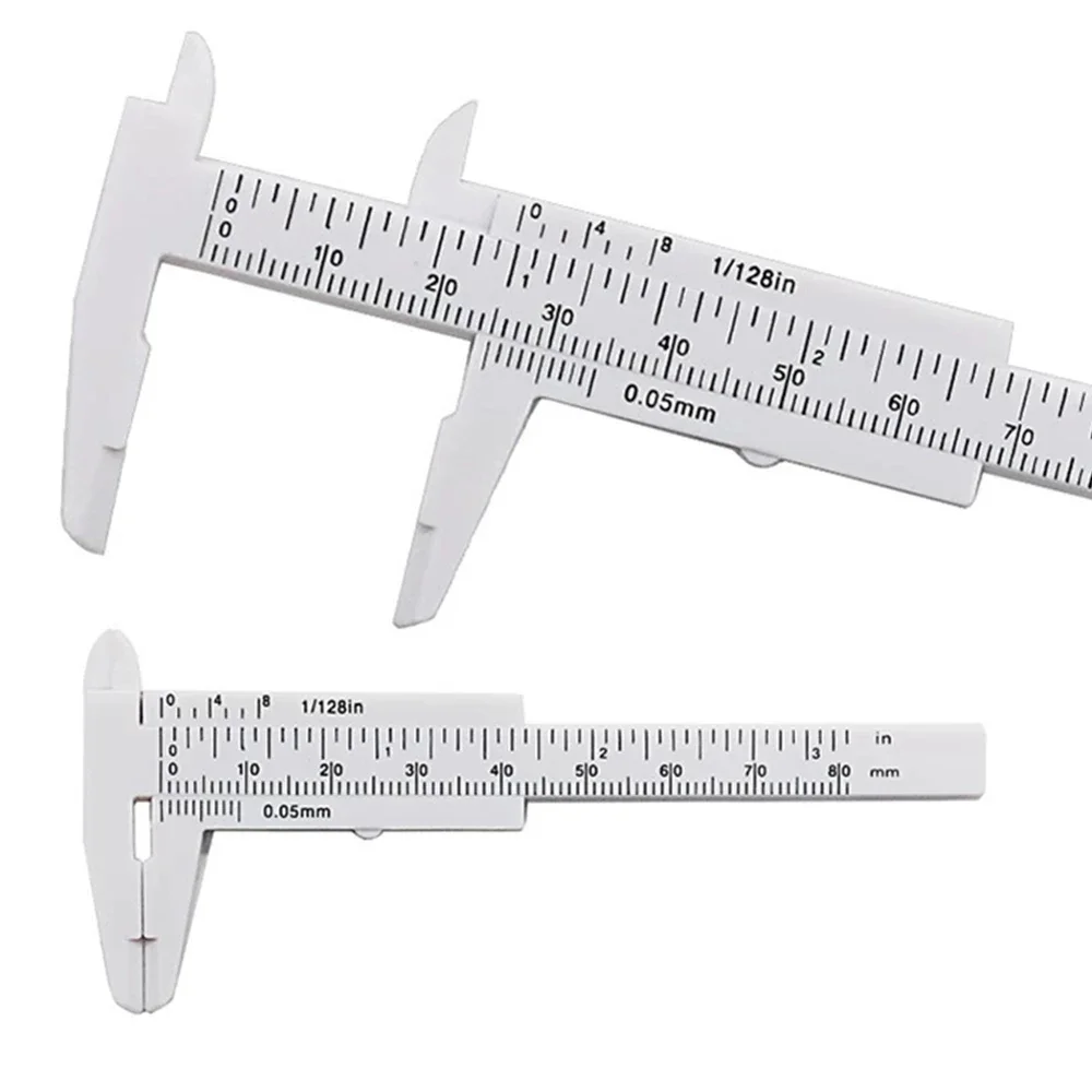 80mm Sliding Vernier Calipers Mini Plastic Gauge Measure Tool Double Scale Ruler Micrometer Hand Tool For School Children Supply