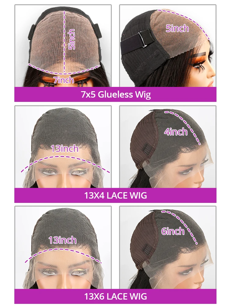 250 Density Glueless Bone Straight 5X5 Hd Lace Frontal Wig 13X6 13X4 Black Lace Front Wigs 250 Density Human Hair Brazilian Transparent Wigs view 8