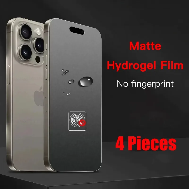 4Pcs Matte Hydrogel Film for iPhone 16 15 13 12 14 11 Pro Max Full Cover Screen Protector for iPhone 6 7 8 Plus XR XS Max Film