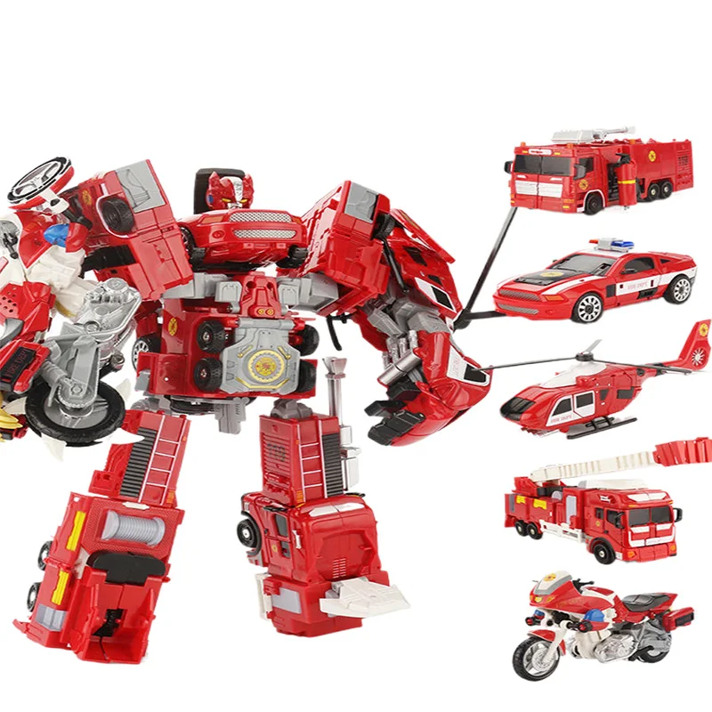 KY308DS 5-in-1 sea of flames  transformable robots Children toy transformable  robot toys Children toy  robot Model