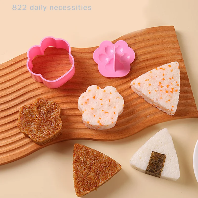 Molde para Onigiri, Kit para Hacer Bento Japonés, Molde Antiadherente para Arroz, para el Almuerzo de los Niños, Utensilios de Cocina, Molde Portátil para Bolas de Arroz