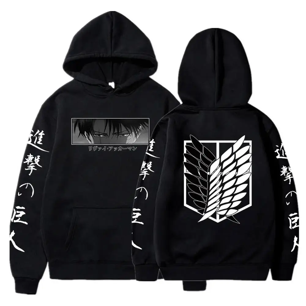 Hot Anime Angriff auf Titan Hoodies Levi Shingeki Keine Sweatshirt HarajukuKyojin Drucken Mit Kapuze Männer Frauen Kleidung Plus Größe Pullover