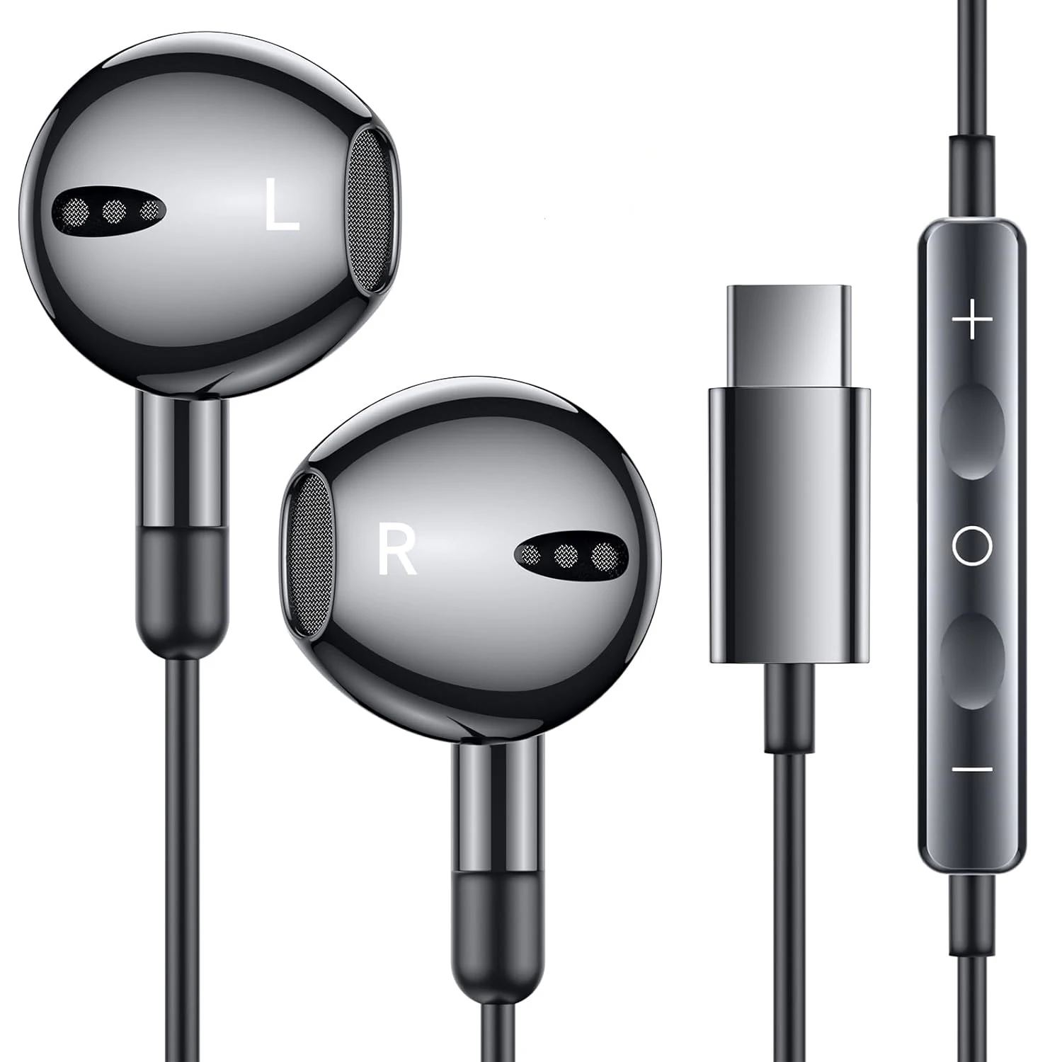 USB Type C 3.5mm Wired Headphones with Microphone Volume Control Wired Earphone Earbuds Bass In Ear Headphones Sport Headset