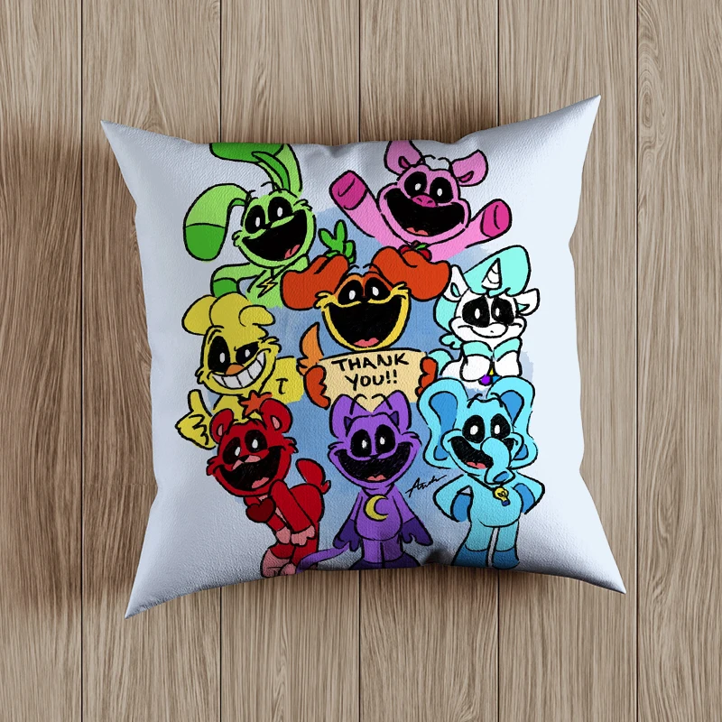 Smiling Critter Poszewka na poduszkę Catnap Dogday 45 * 45cm Poliestrowe poduszki do rzucania Sofa Dekoracja domu Dekoracyjna poszewka na poduszkę