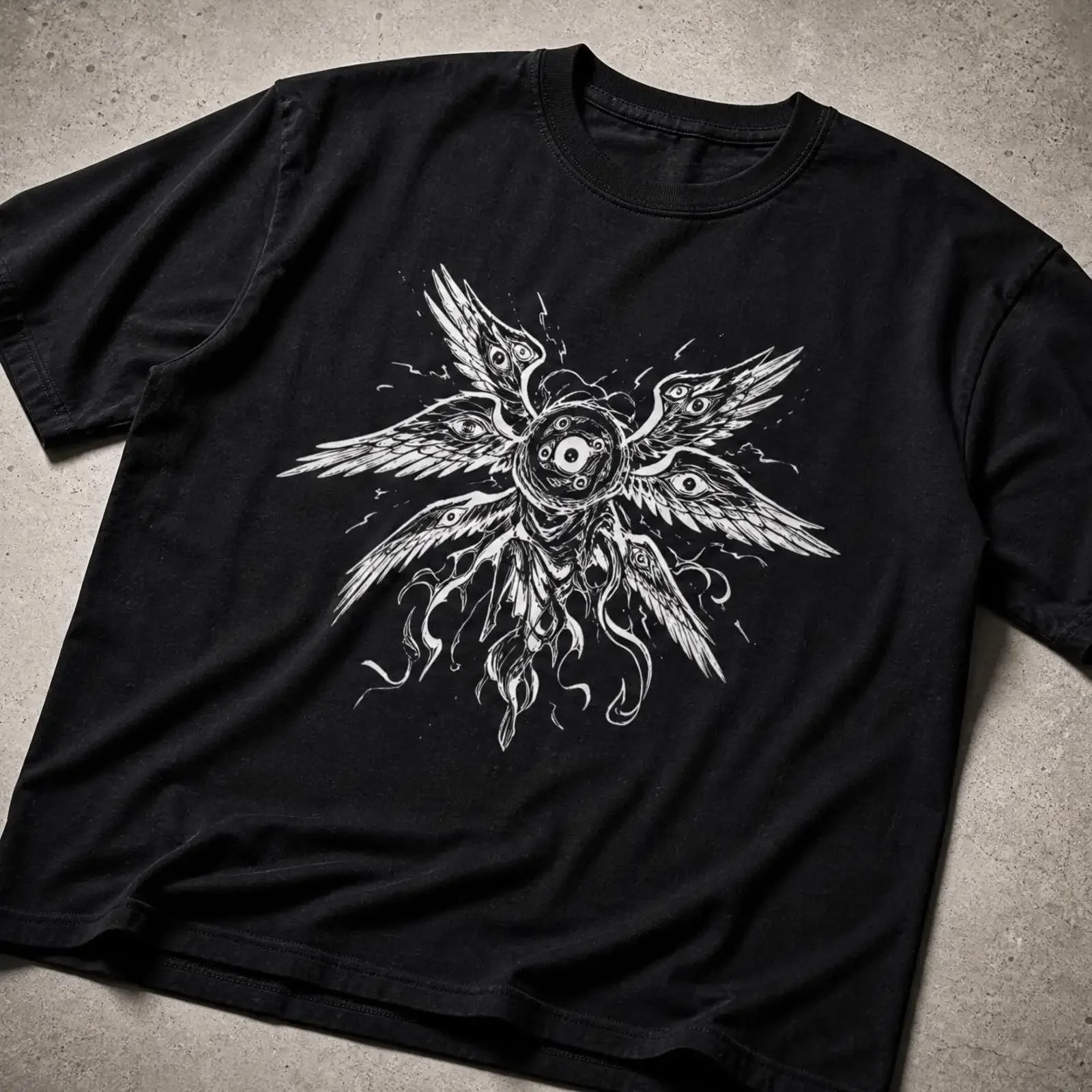 Biblically Accurate Angel Cotton T Shirt Seraphim Ophanim Weirdcore Horror  vintage Washed Soft Breathable designer clothes