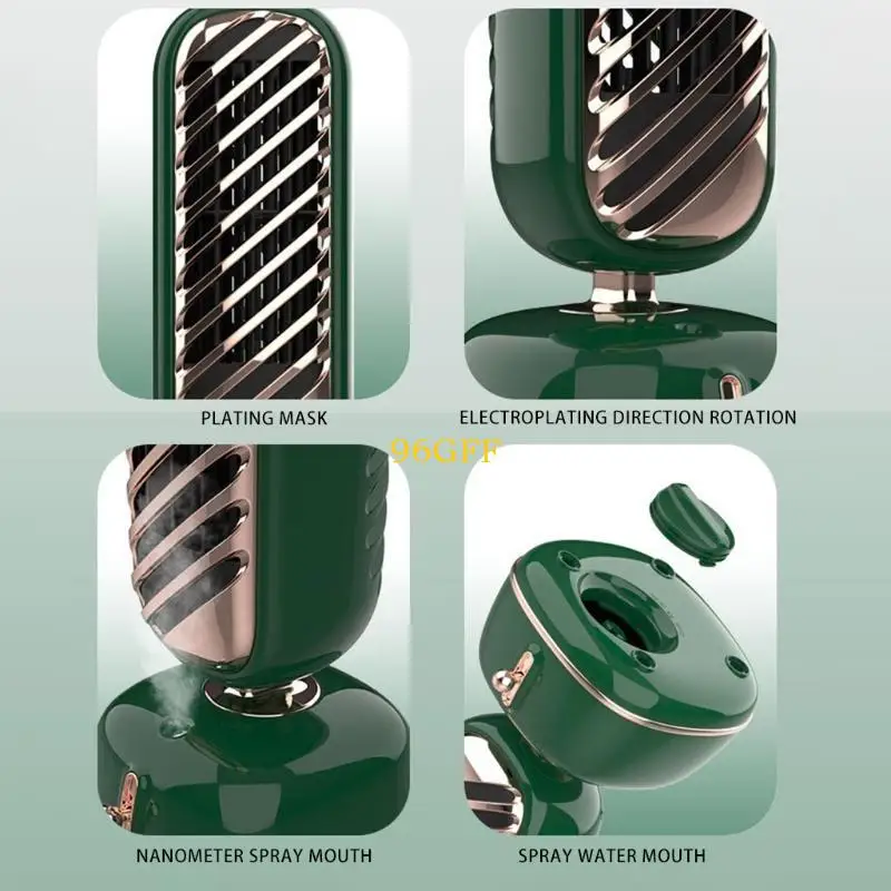 96GF Air Conditioning Fan Air Cooler Humidifier Home Office USB Leafless Air Diffuser