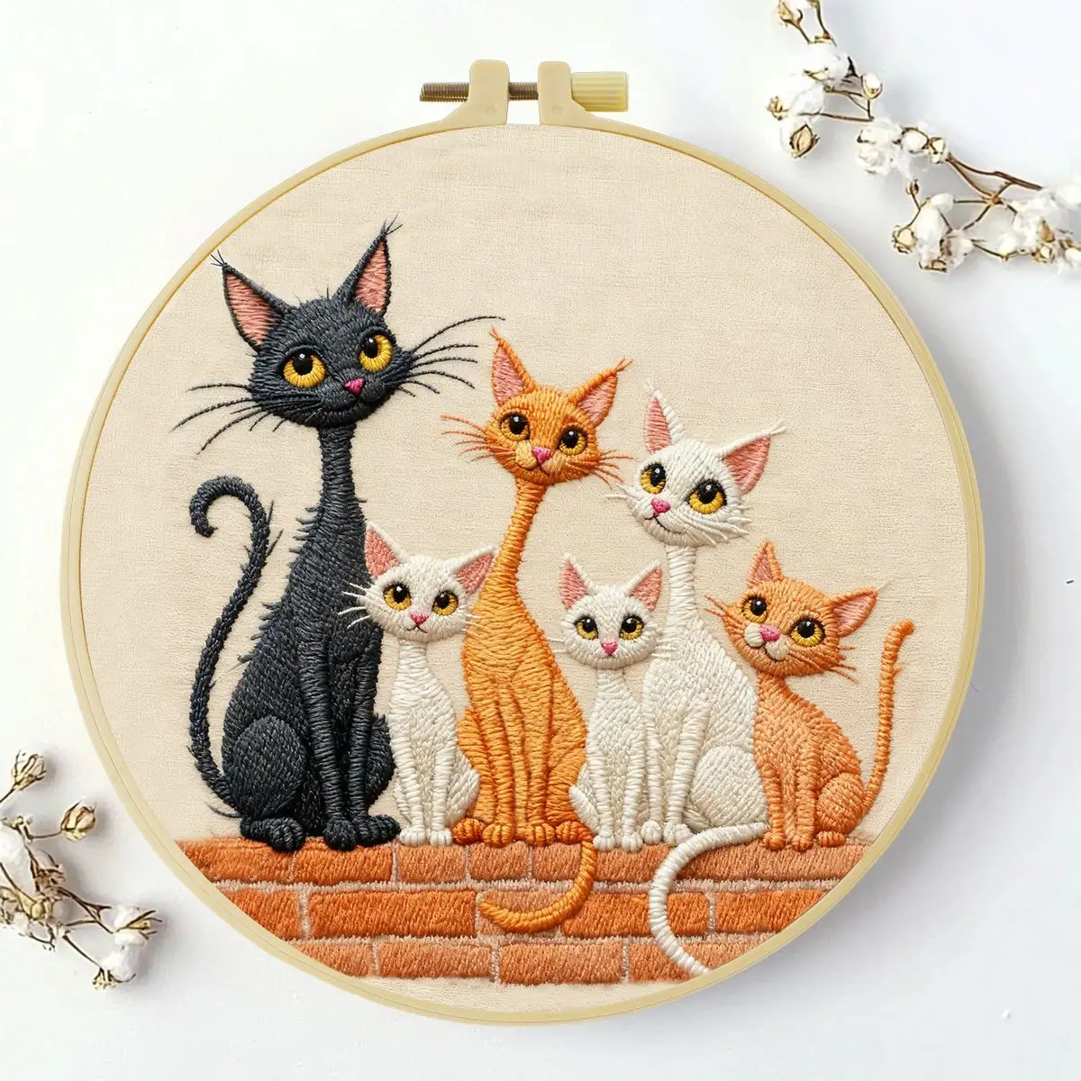 1 Stück 20X20CM/15X15CM 7,87/6,3 Zoll Garten-Stickerei-Starter-Kit DIY-Kit DIY-Stickerei-Set für Anfänger – Detail 2