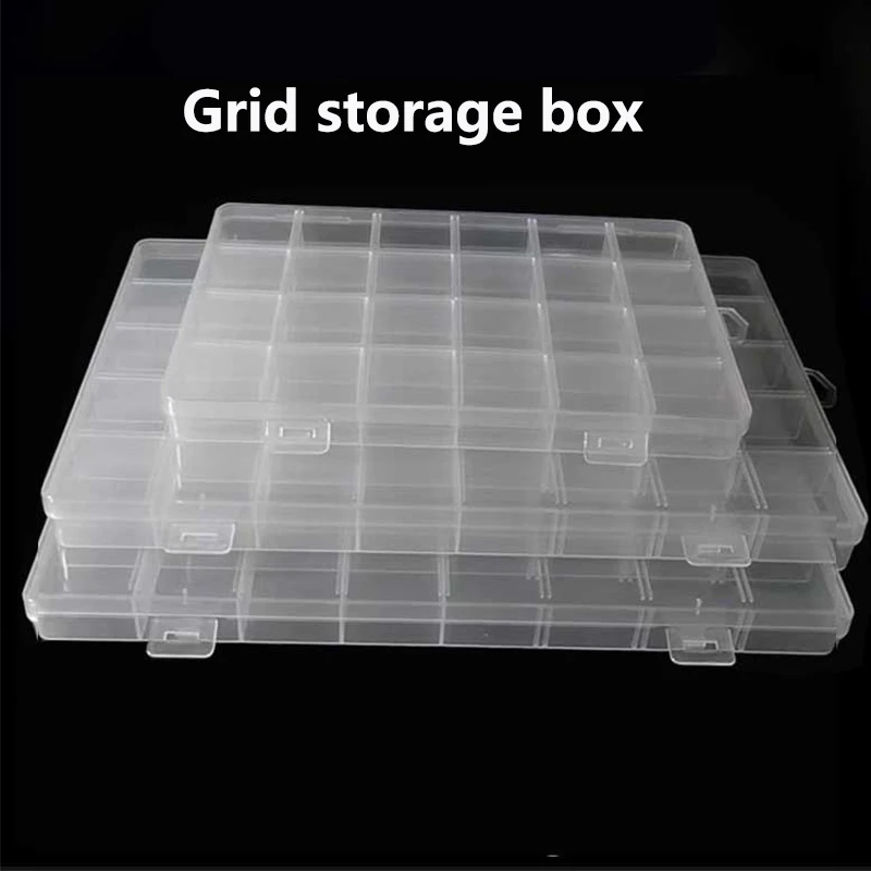 10 12 17 18 28 squares transparent storage box is used for storing and organizing small items such as armor pieces and jewelry