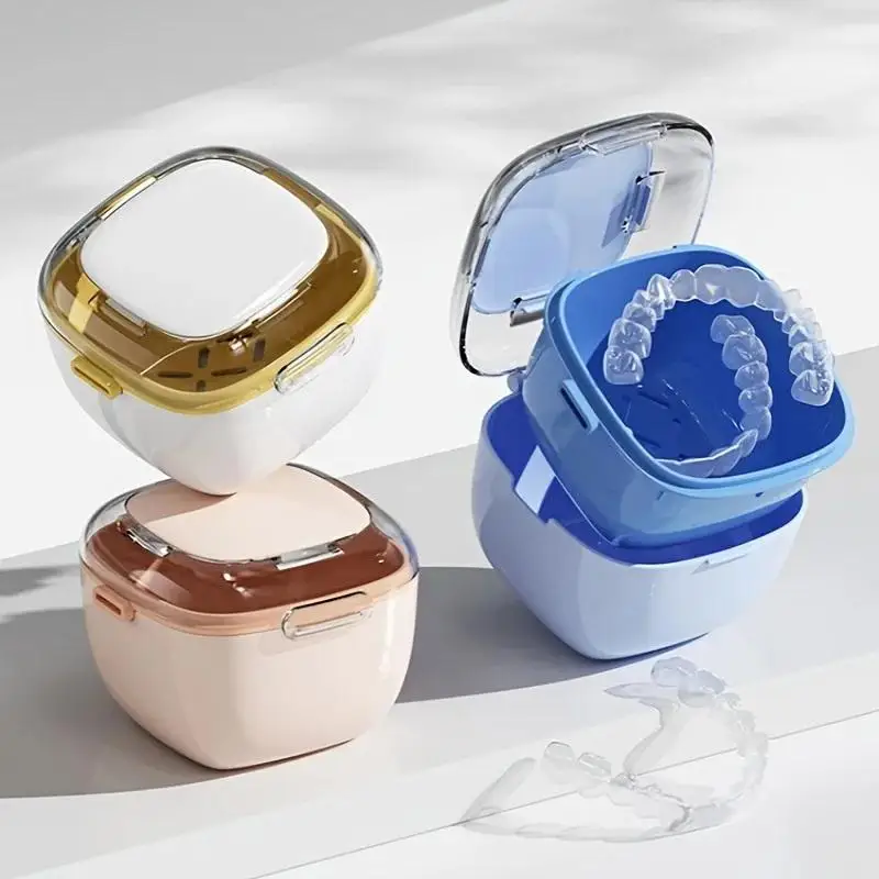 1Pcs Portable Mouth Guard Box Retainer Case Oral Cleaning False Teeth Denture Storage Box Teeth Aligner Braces Box