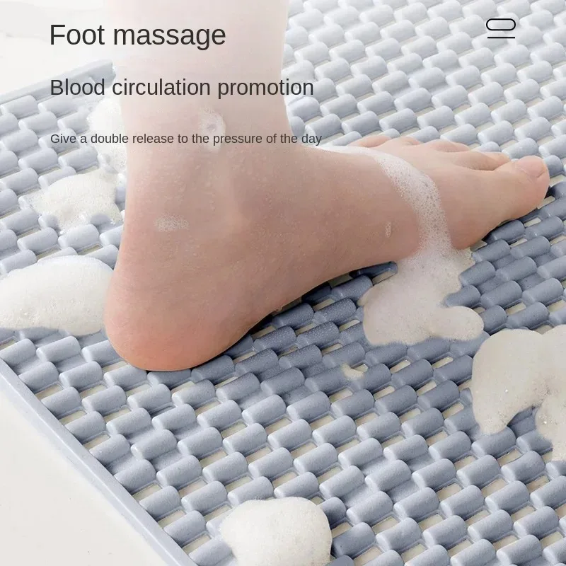 

1pcs Non-Slip PVC Bathroom Floor Mat - Waterproof Shower Room Anti-Skid Foot Pad Bath Mat for Bathroom Rug Toilet Carpet