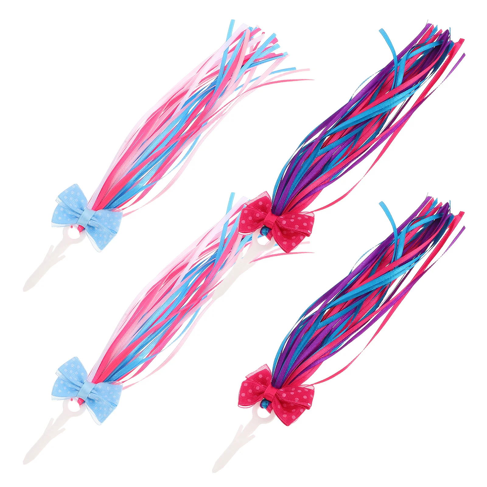 4Pcs Bicycle Handlebar Streamers Colorful Tassel Ribbons Decoration for Scooter Riding Bike Streamers