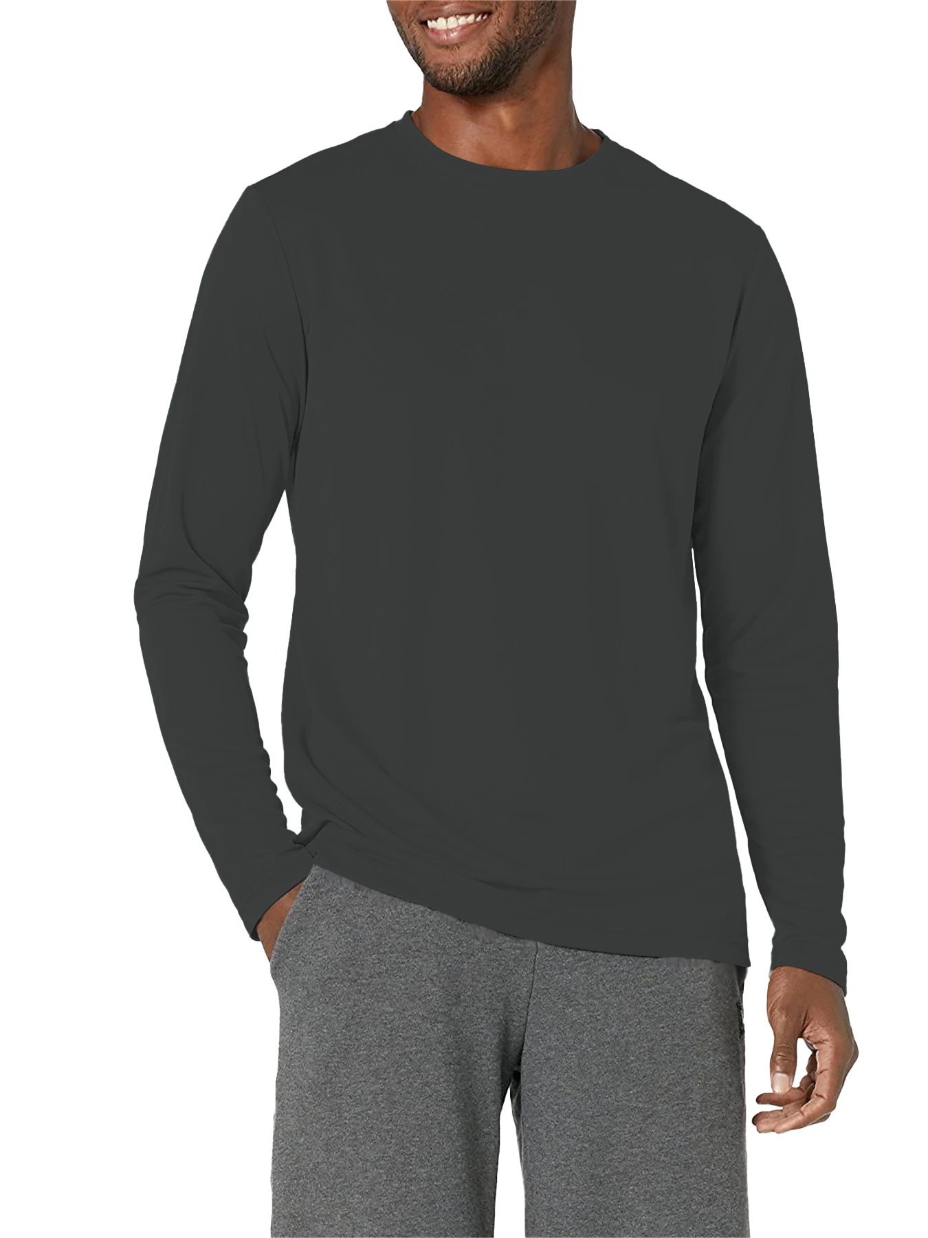 Herren Langarm-Sonnenschutz-Shirt Leichtes Workout UV-Schutz Schnelltrocknend Wander-T-Shirt Radsport Angeln Sportoberteil – Detail 15