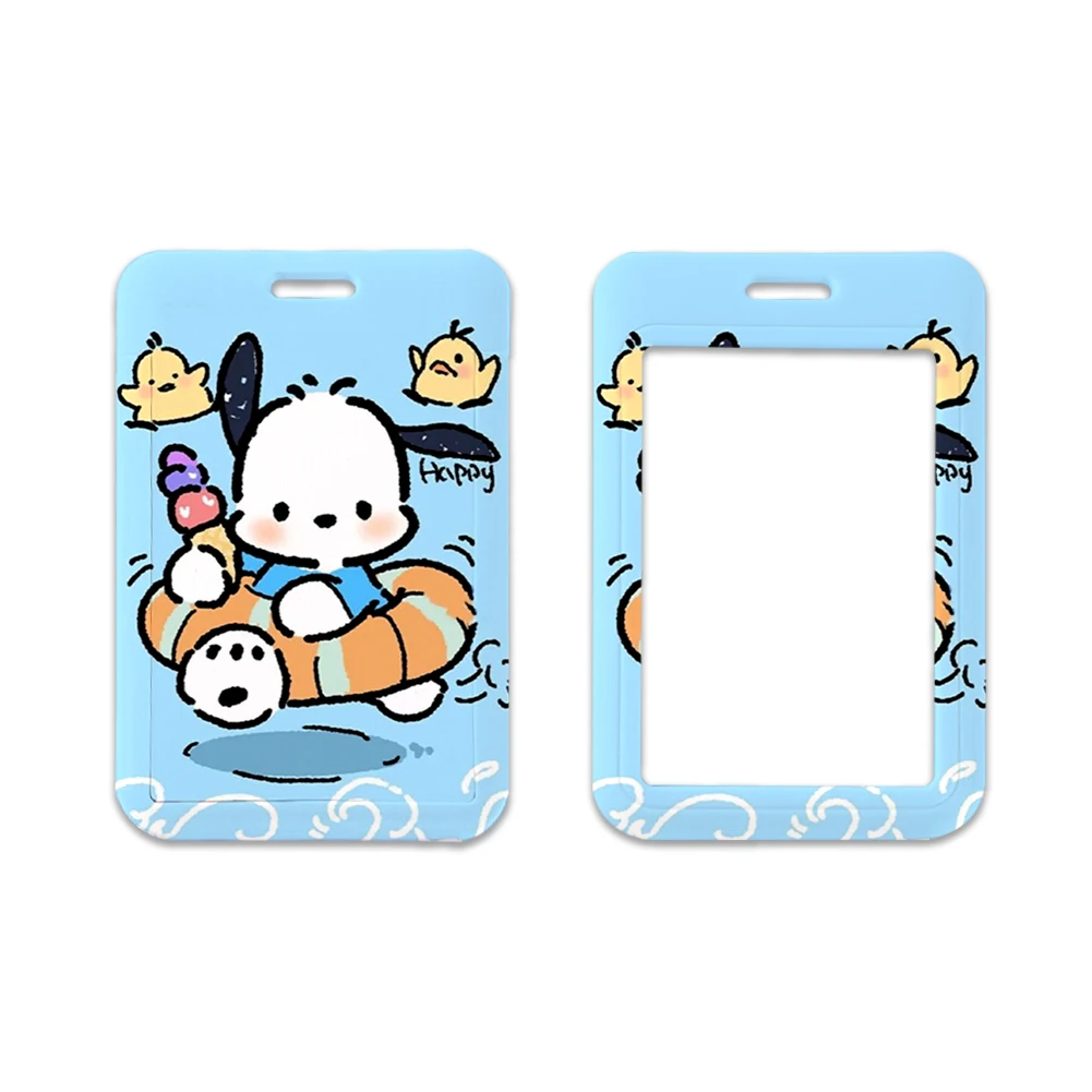 Kawaii Sanrio Pochacco Kaarthouder Cartoon Student Campus Maaltijdkaart Sleutelhanger Borst Kaart Werk Id Card Tas Geschenken