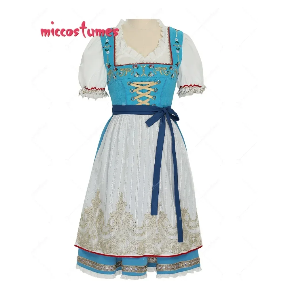 

Women Mbroidery Oktoberfest Maid Link Cosplay Costume German Traditional Festival Strapless Splicing Dress Beer Costume