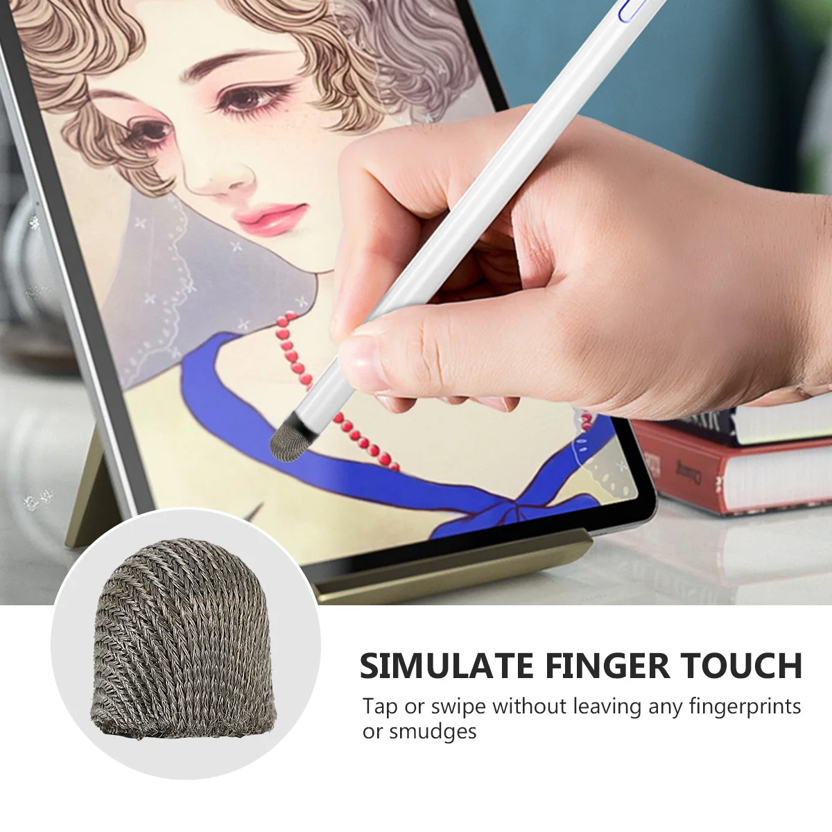 

20Pcs Conductive Fiber Pen Head Premium Material Longtime Use No Noise Damage Screen Pencil Tip Protective Cap