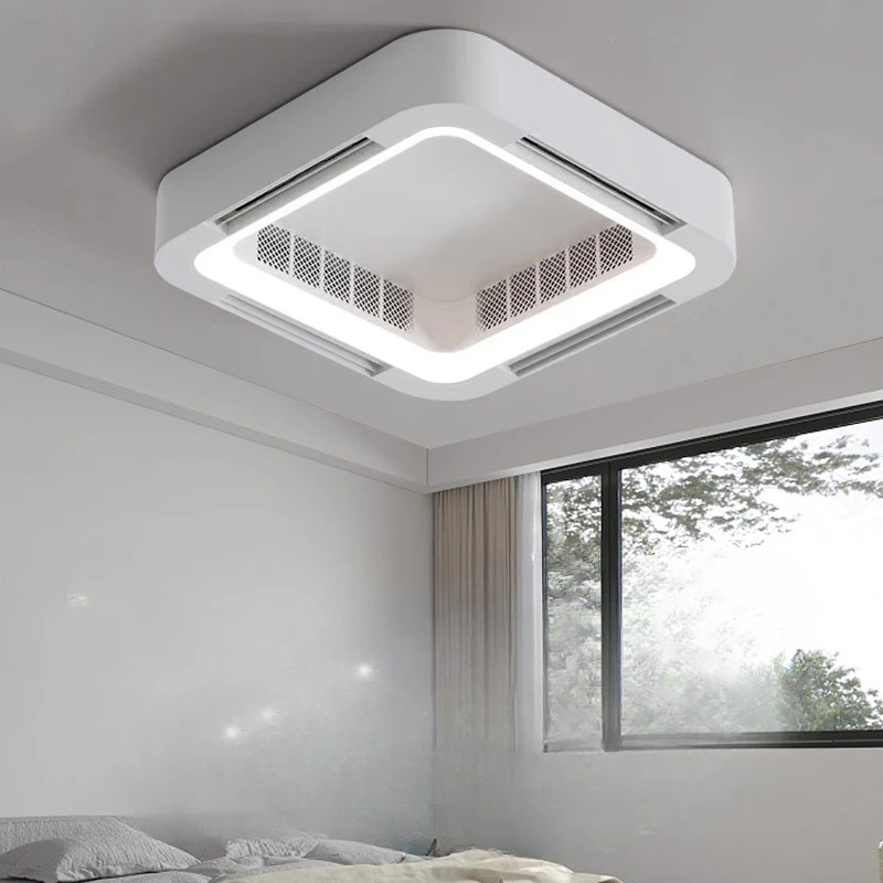 Imagem -03 - Moderno Simples Inteligente App Ventilador de Teto Lâmpada Luz Led Controle Remoto Invisível Silencioso Quarto Sala Escritório