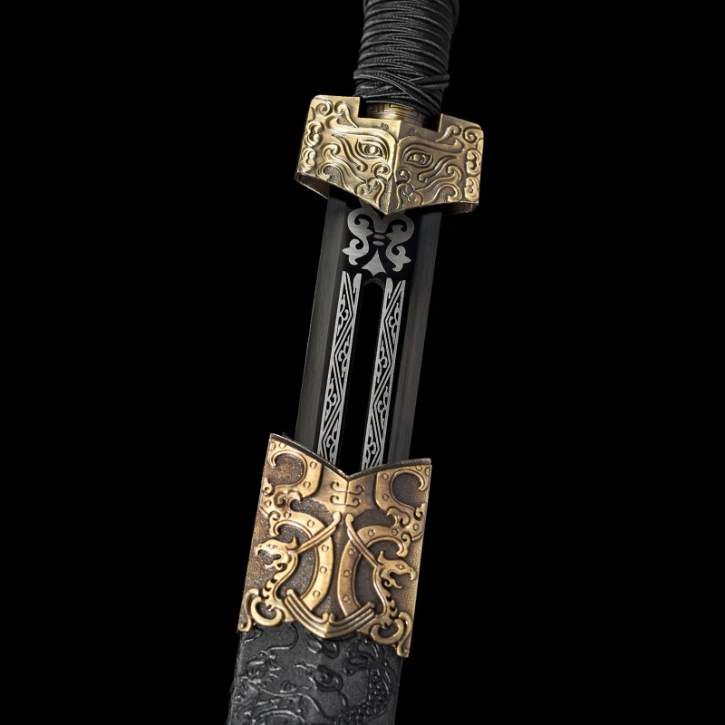 Chinese Kongfu Ice Jian Sword 1060 Carbon Steel Blade Real Full Tang Ready Martial Arts Metal Handle Tai Chi Swords Wushu Katana