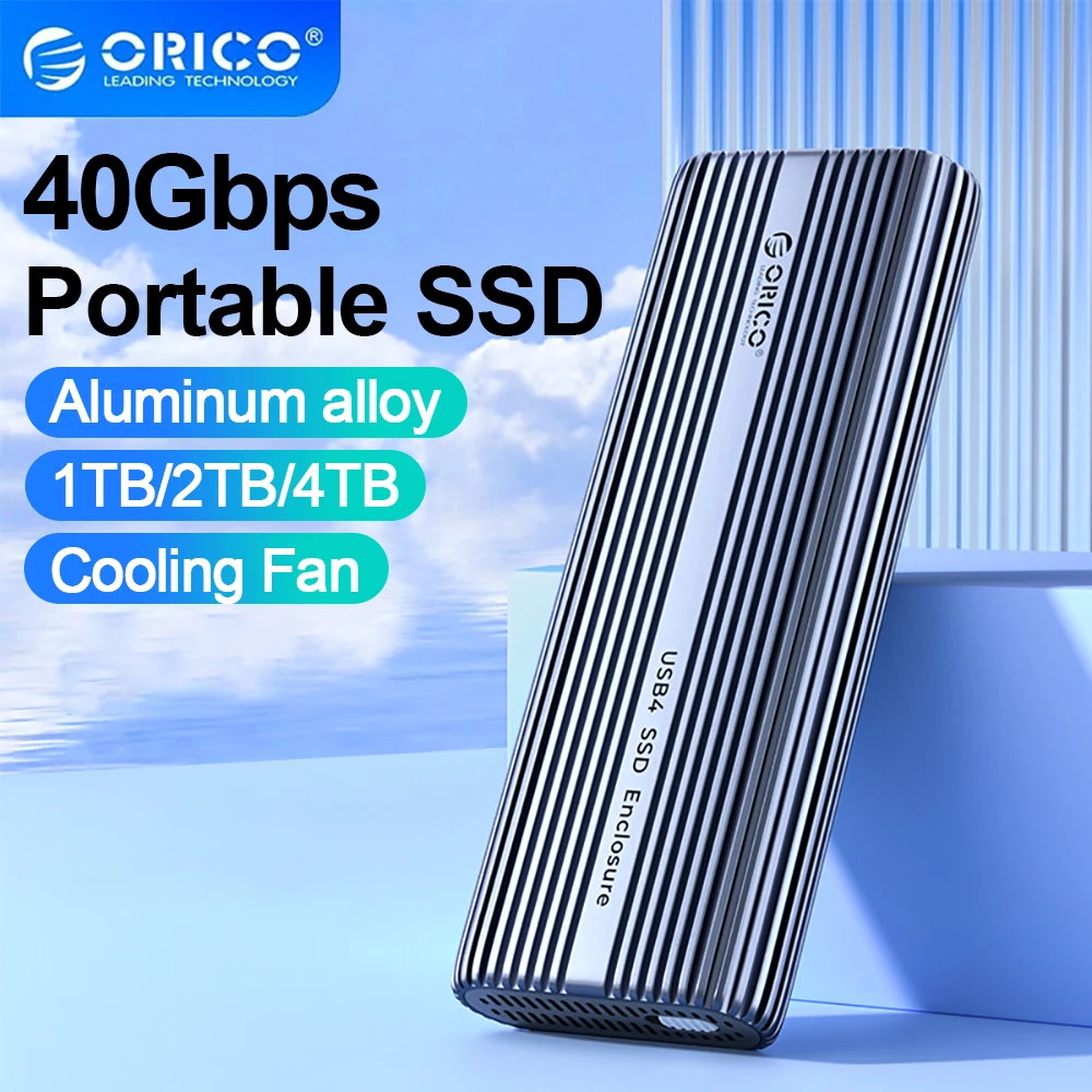 Orico Usb4 Draagbare Ssd Type-C Externe Solid State Drive Compatibel Met Thunderbolt 4/3 Aluminium Pssd Ingebouwde Koelventilator