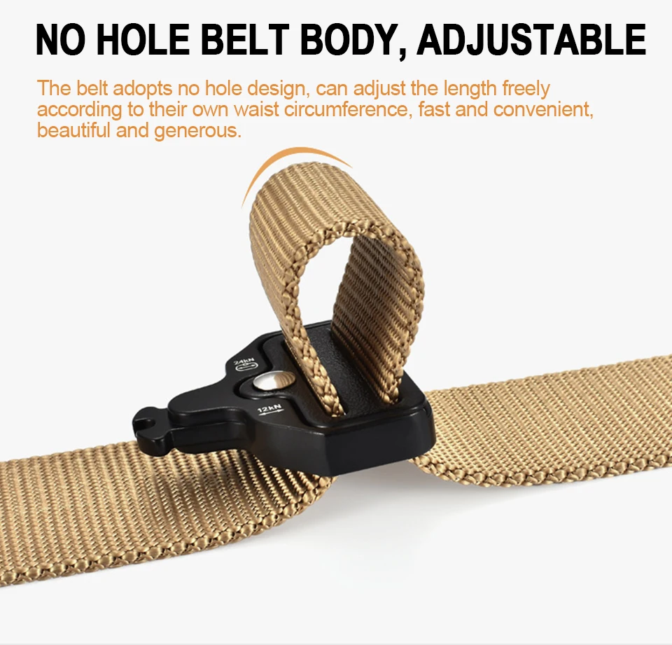 Taktischer Gürtel mit Schnellverschluss für Herren – robuster Canvas-Bund mit Wasserflaschenhaken, Karabiner, Outdoor-Jagd, Wanderausrüstungsset – Detail 7