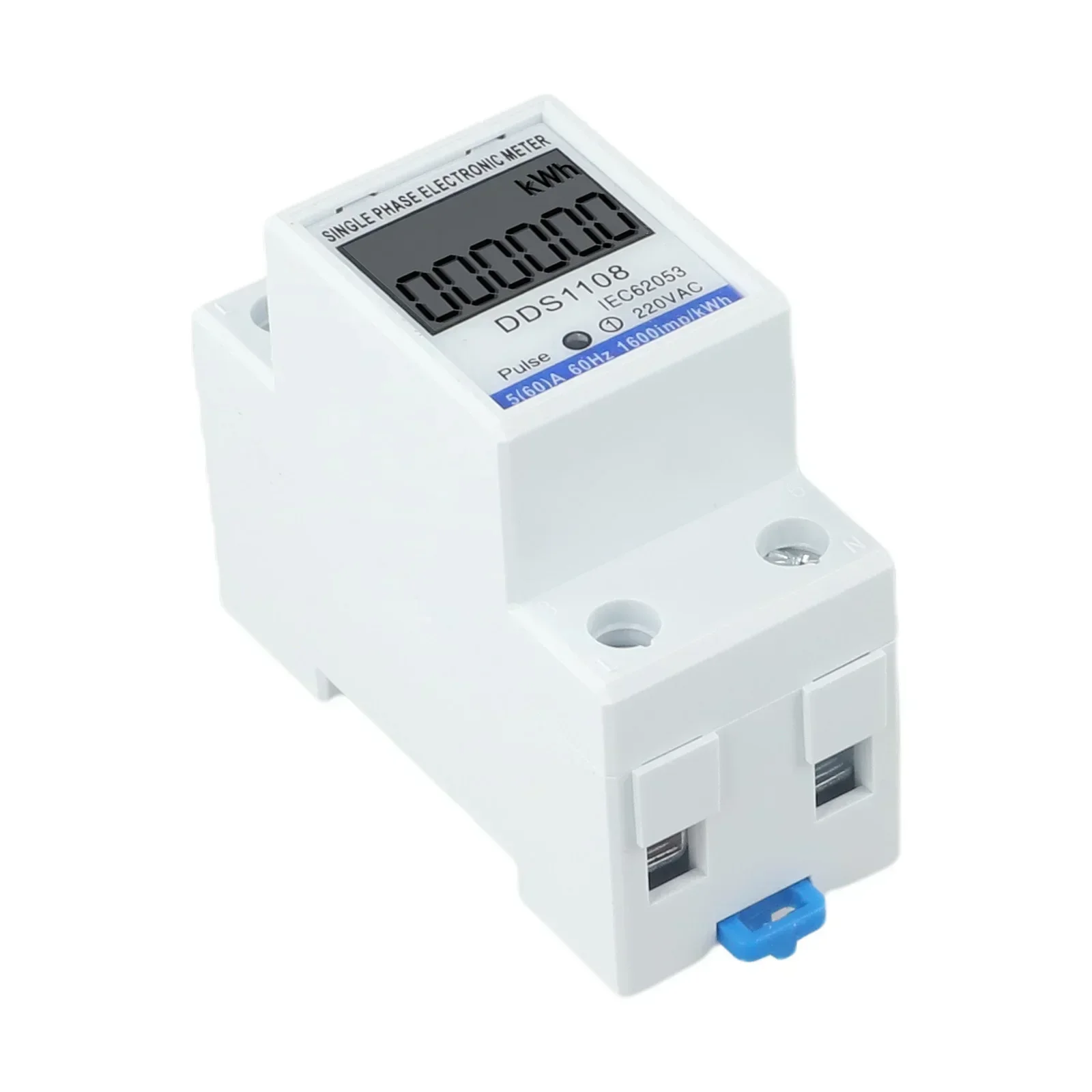 LCD Single Phase Electric Energy Meter KWH AC Digital WattHour Meter 220V 60A Flame Retardant Material Stable Performance