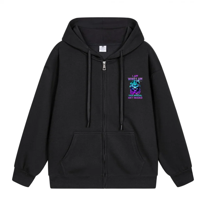 

Men's Zip-Up Hoodie Colorful Design On Black Hoodie Halloween in 2025 Casual Couples’ Style Halloween Theme Halloween Party Out