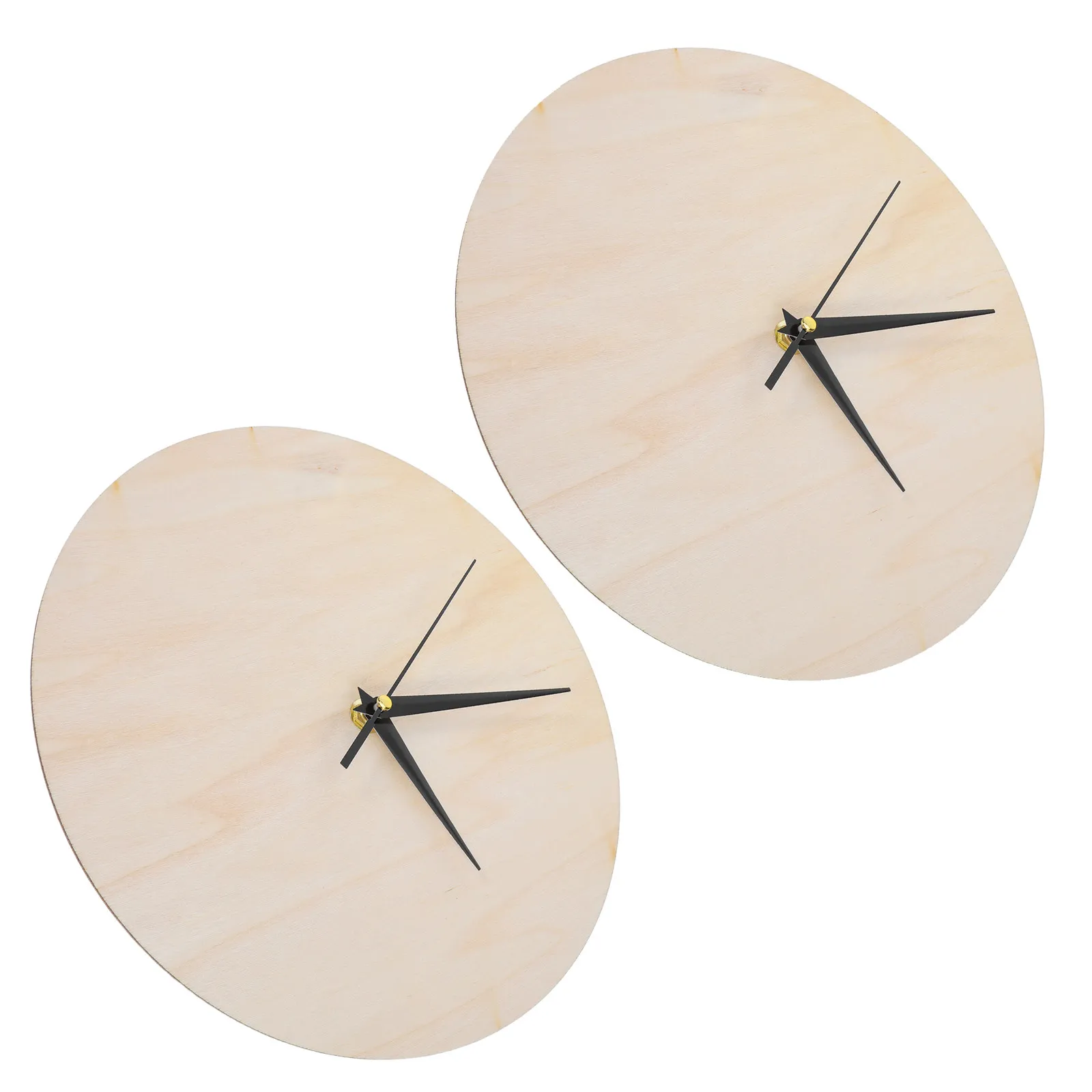 

2PCS Wooden Round Clock Face Unfinished Blank Dial DIY Craft Painting Wall Clock Natural Wood Base Beige Wood Dial for DIY