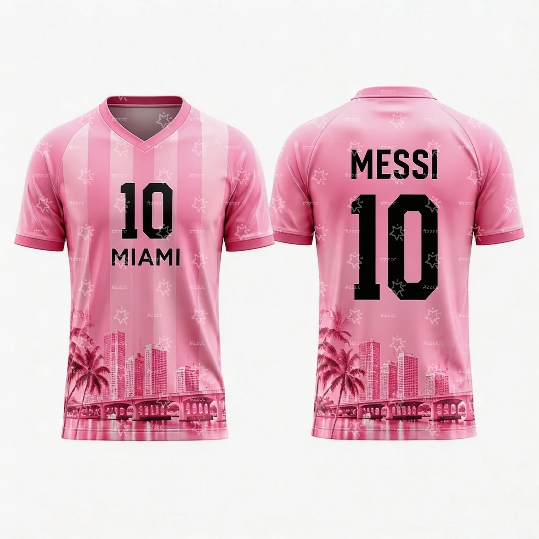 Maillot de football Maian Messi n°10 26-27, uniforme d'entraînement, t-shirt de sport d'été pour homme, vêtements pour enfants, tee-shirt Y2k pour femme ﻿