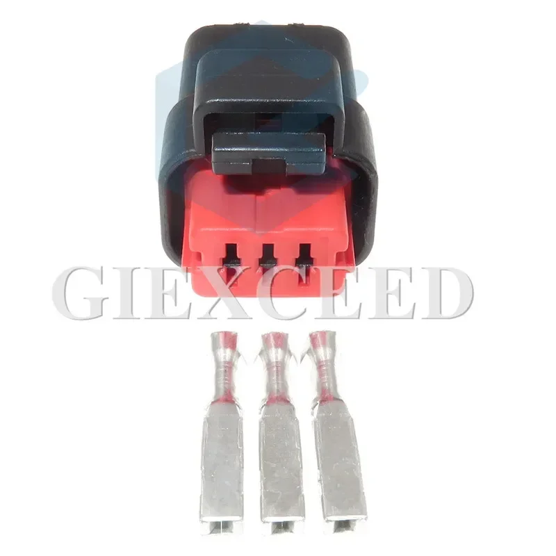 2 Sets 3 Pin Automotive Electrical Water Temperature Sensor Plug AC Assembly Female Waterproof Car Connector