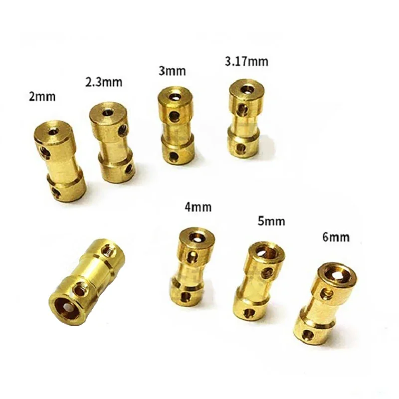 Coupler Brass Transmission Joint Connector Sleeve Adapter Motor Motor Shaft Extension Connector 2mm 2.3mm 3mm 3.17mm 4mm 5mm 6mm